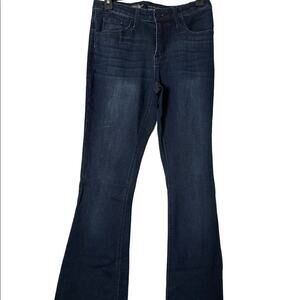 Mossimo High Rise Flared Denim JEANS Womens 4/27 Blue Stretch Quality Trendy